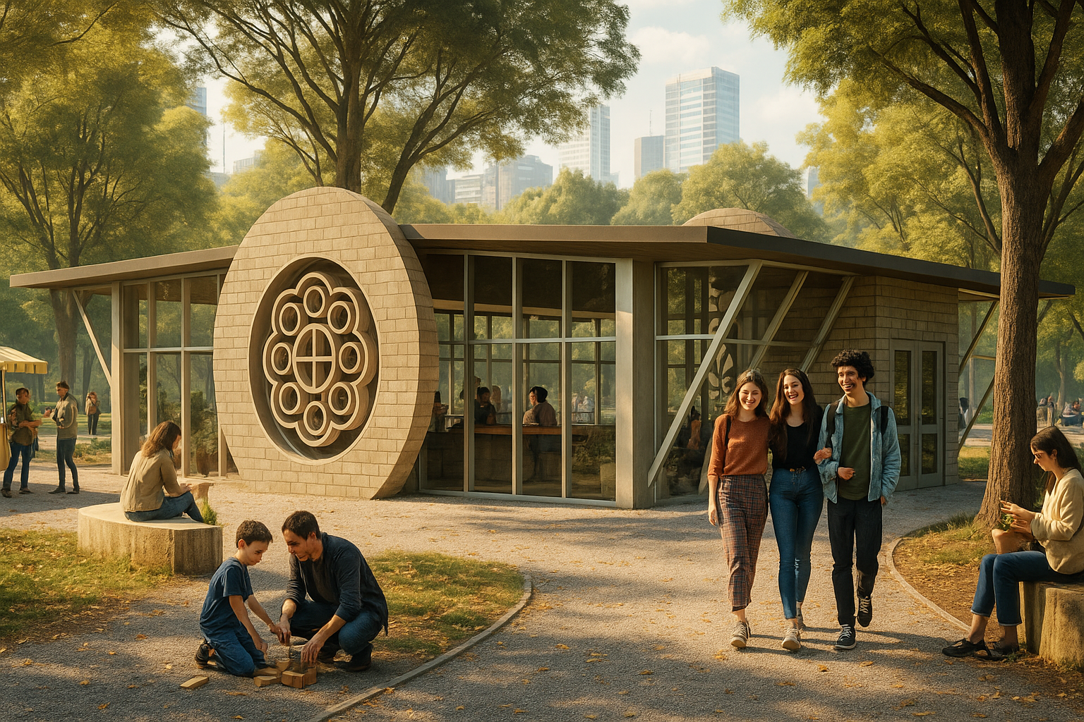 Exterior Render — Library In The Park